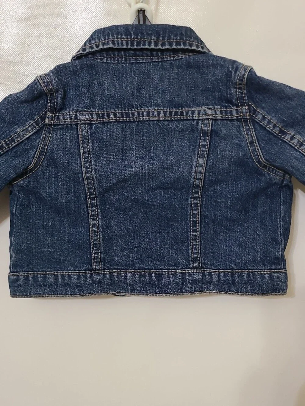 Carter's Kids Denim Blue Jean Button Up Trucker Jacket 100% Cotton - Size 12M